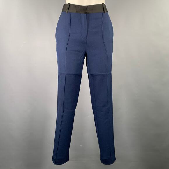 CELINE Size S Navy Black Wool Straight Dress Pants - Picture 1 of 7